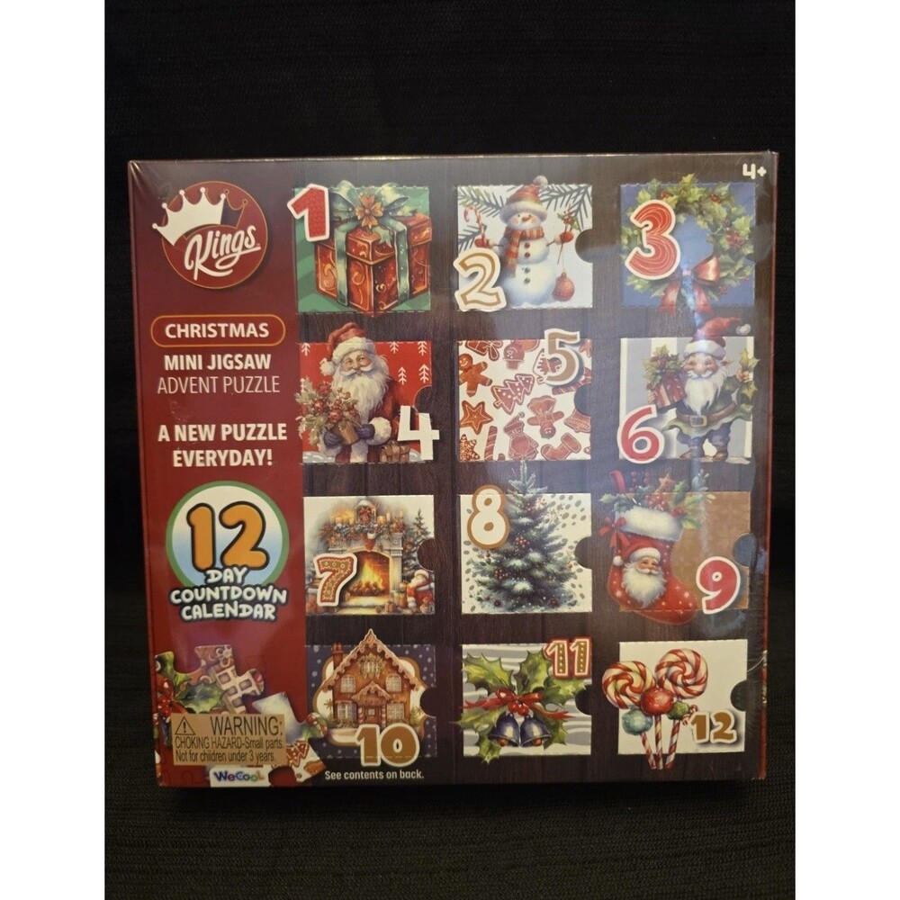 Kings Christmas Advent 12 Day Calendar 9 Pc Jigsaw Puzzles Sealed 108 Total Pcs